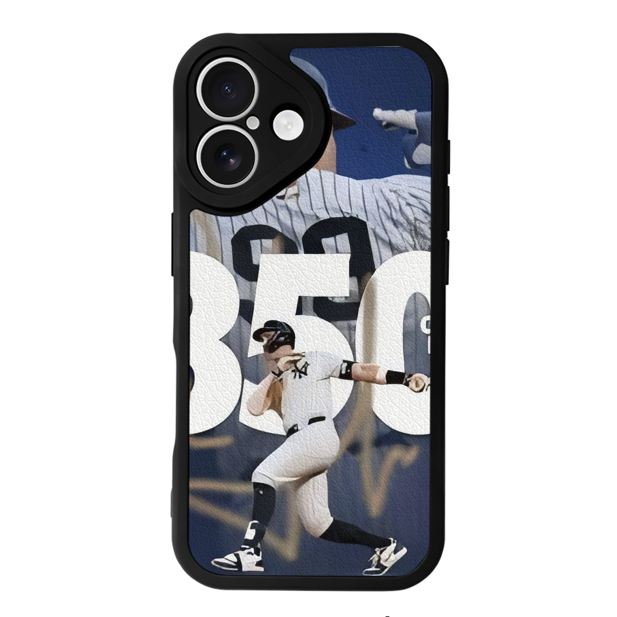 Aaron Judge's 350th Career Home Runs IPhone 16 Silicone Leather Case – UV Print, Lambskin Texture – Perfect Fit, Wireless Charging Compatible, Scratch Resistant, Precise Cutouts – Stylish Protection For IPhone 16